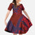 Samoa Pago Pago Aeto Family Matching Tank Maxi Dress and Hawaiian Shirt Wingstyle Red-Blue Color - Polynesian Pride