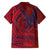 Samoa Pago Pago Aeto Family Matching Tank Maxi Dress and Hawaiian Shirt Wingstyle Red-Blue Color - Polynesian Pride