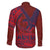 Samoa Pago Pago Aeto Family Matching Tank Maxi Dress and Hawaiian Shirt Wingstyle Red-Blue Color - Polynesian Pride