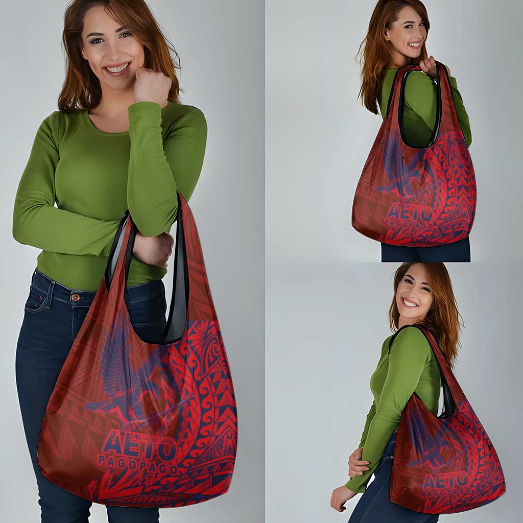 Samoa Pago Pago Aeto Grocery Bag Wingstyle Red-Blue Color - Polynesian Pride