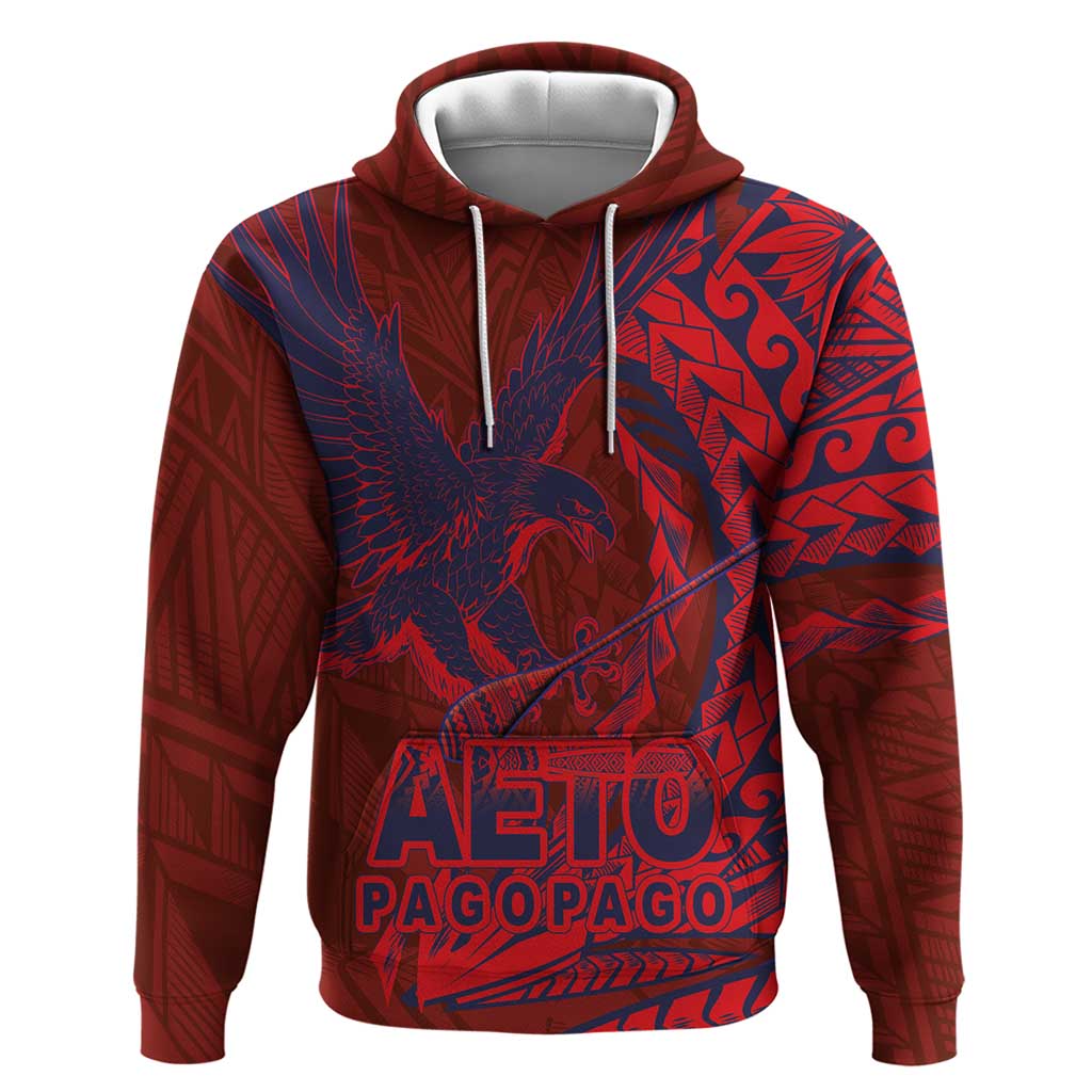 Samoa Pago Pago Aeto Hoodie Wingstyle Red-Blue Color - Polynesian Pride