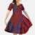Samoa Pago Pago Aeto Kid Short Sleeve Dress Wingstyle Red-Blue Color - Polynesian Pride