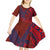 Samoa Pago Pago Aeto Kid Short Sleeve Dress Wingstyle Red-Blue Color - Polynesian Pride