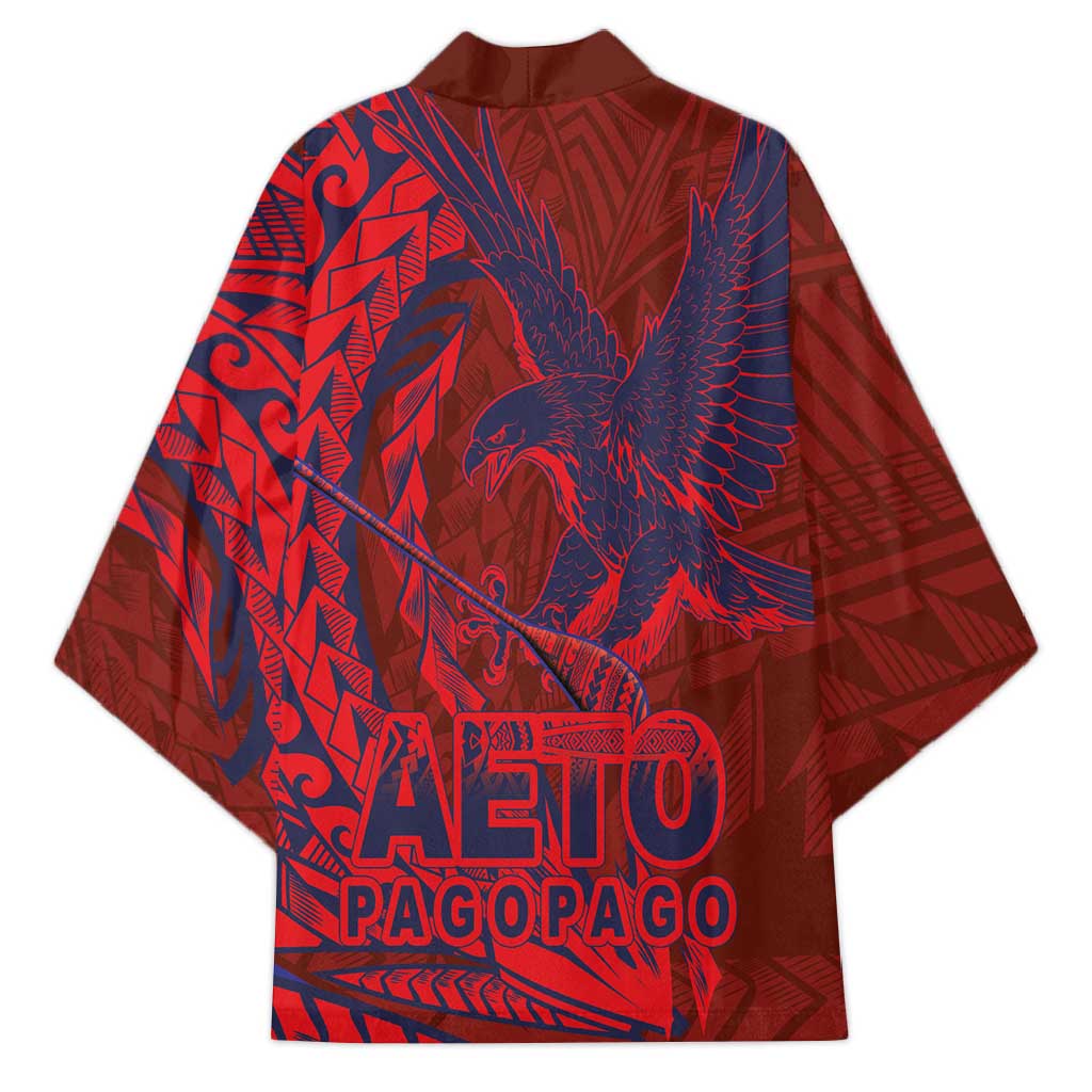 Samoa Pago Pago Aeto Kimono Wingstyle Red-Blue Color - Polynesian Pride