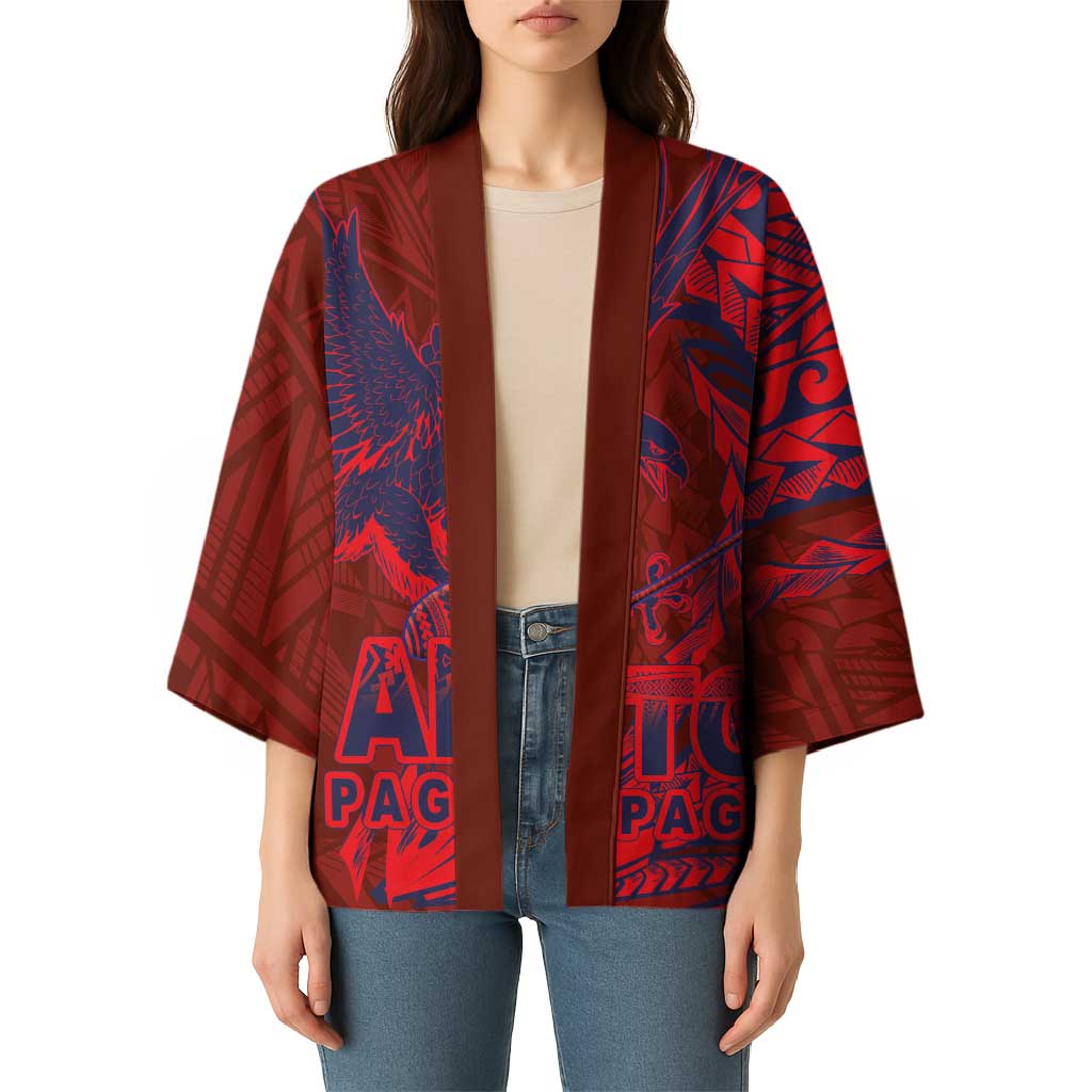Samoa Pago Pago Aeto Kimono Wingstyle Red-Blue Color - Polynesian Pride