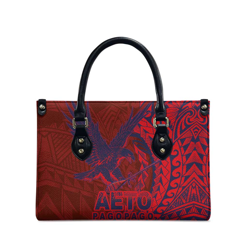 Samoa Pago Pago Aeto Leather Bag Wingstyle Red-Blue Color - Polynesian Pride