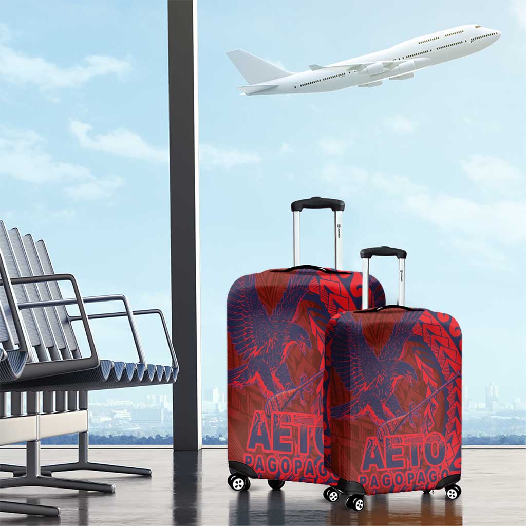 Samoa Pago Pago Aeto Luggage Cover Wingstyle Red-Blue Color - Polynesian Pride