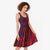 Samoa Pago Pago Aeto Midi Dress Wingstyle Red-Blue Color - Polynesian Pride