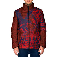 Samoa Pago Pago Aeto Padded Jacket Wingstyle Red-Blue Color - Polynesian Pride