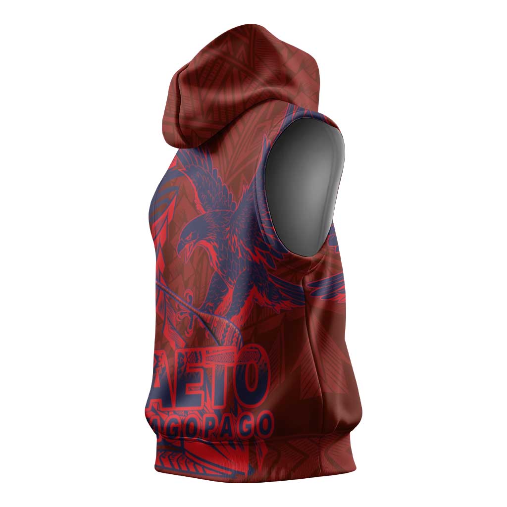 Samoa Pago Pago Aeto Sleeveless Hoodie Wingstyle Red-Blue Color - Polynesian Pride