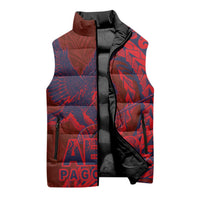 Samoa Pago Pago Aeto Sleeveless Puffer Jacket Wingstyle Red-Blue Color - Polynesian Pride