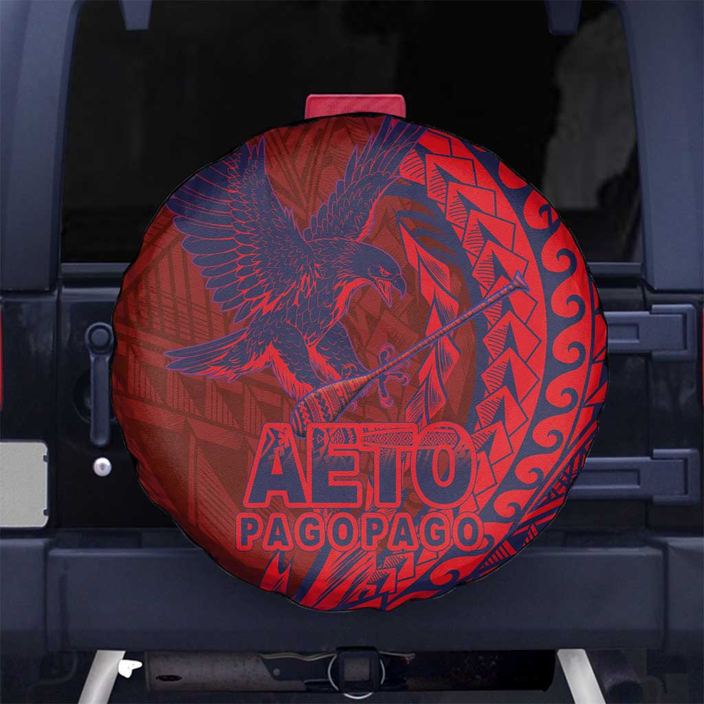 Samoa Pago Pago Aeto Spare Tire Cover Wingstyle Red-Blue Color - Polynesian Pride