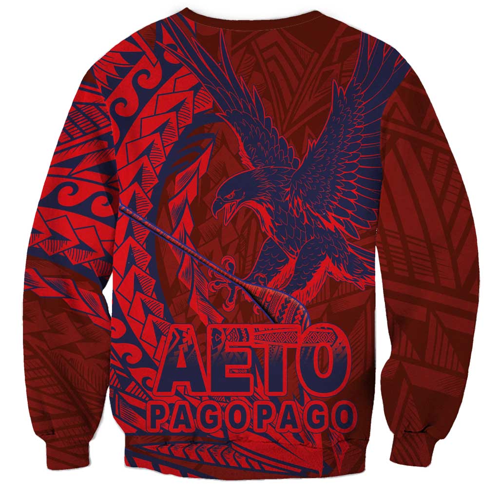 Samoa Pago Pago Aeto Sweatshirt Wingstyle Red-Blue Color - Polynesian Pride