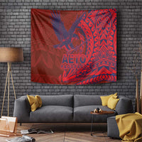 Samoa Pago Pago Aeto Tapestry Wingstyle Red-Blue Color - Polynesian Pride