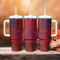 Samoa Pago Pago Aeto Tumbler With Handle Wingstyle Red-Blue Color - Polynesian Pride