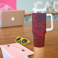Samoa Pago Pago Aeto Tumbler With Handle Wingstyle Red-Blue Color - Polynesian Pride