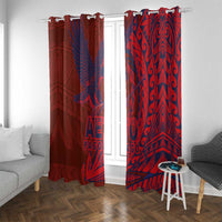 Samoa Pago Pago Aeto Window Curtain Wingstyle Red-Blue Color - Polynesian Pride
