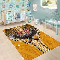 Samoa Pago Pago Aeto Area Rug Bald Eagle with Polynesian Art Tattoos - Polynesian Pride