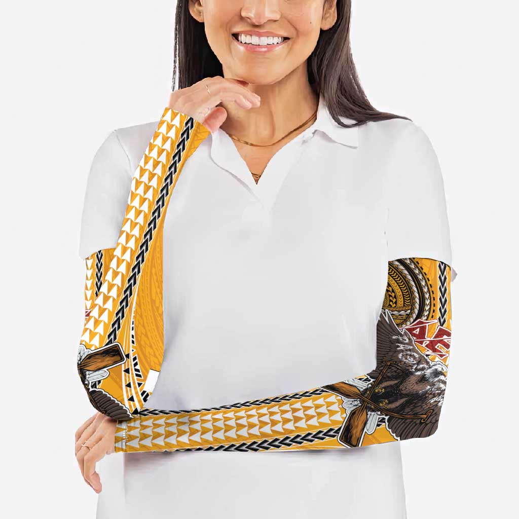 Samoa Pago Pago Aeto Arm Sleeves Bald Eagle with Polynesian Art Tattoos - Polynesian Pride