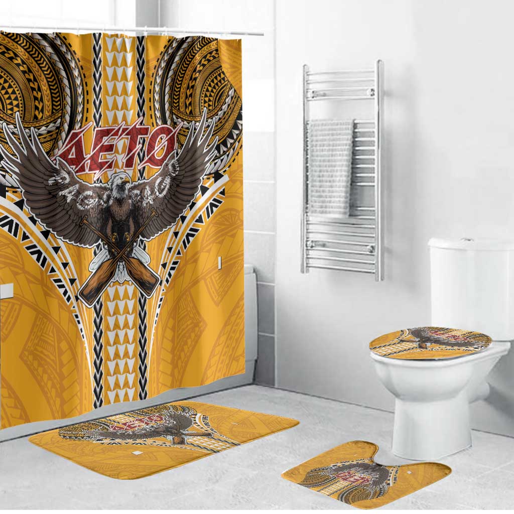 Samoa Pago Pago Aeto Bathroom Set Bald Eagle with Polynesian Art Tattoos - Polynesian Pride