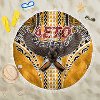 Samoa Pago Pago Aeto Beach Blanket Bald Eagle with Polynesian Art Tattoos - Polynesian Pride