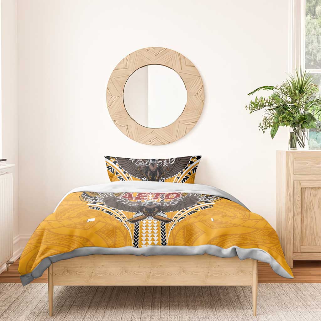 Samoa Pago Pago Aeto Bedding Set Bald Eagle with Polynesian Art Tattoos - Polynesian Pride