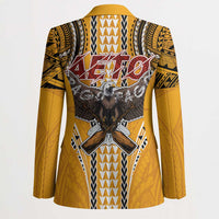 Samoa Pago Pago Aeto Blazer Bald Eagle with Polynesian Art Tattoos - Polynesian Pride