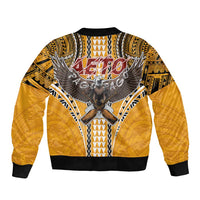 Samoa Pago Pago Aeto Bomber Jacket Bald Eagle with Polynesian Art Tattoos - Polynesian Pride