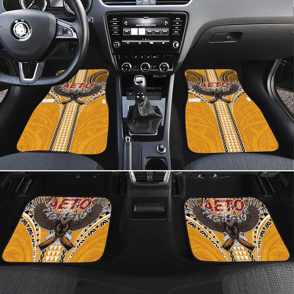 Samoa Pago Pago Aeto Car Mats Bald Eagle with Polynesian Art Tattoos - Polynesian Pride