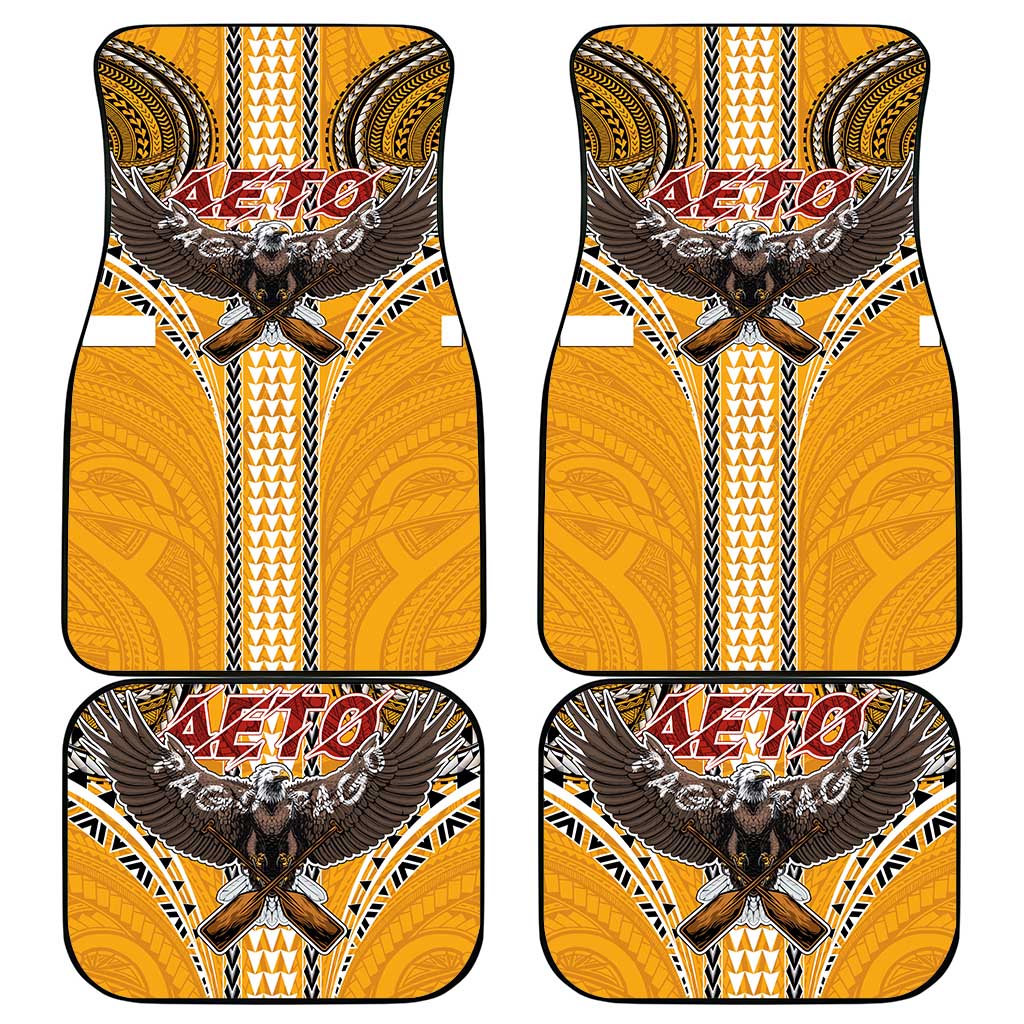 Samoa Pago Pago Aeto Car Mats Bald Eagle with Polynesian Art Tattoos - Polynesian Pride