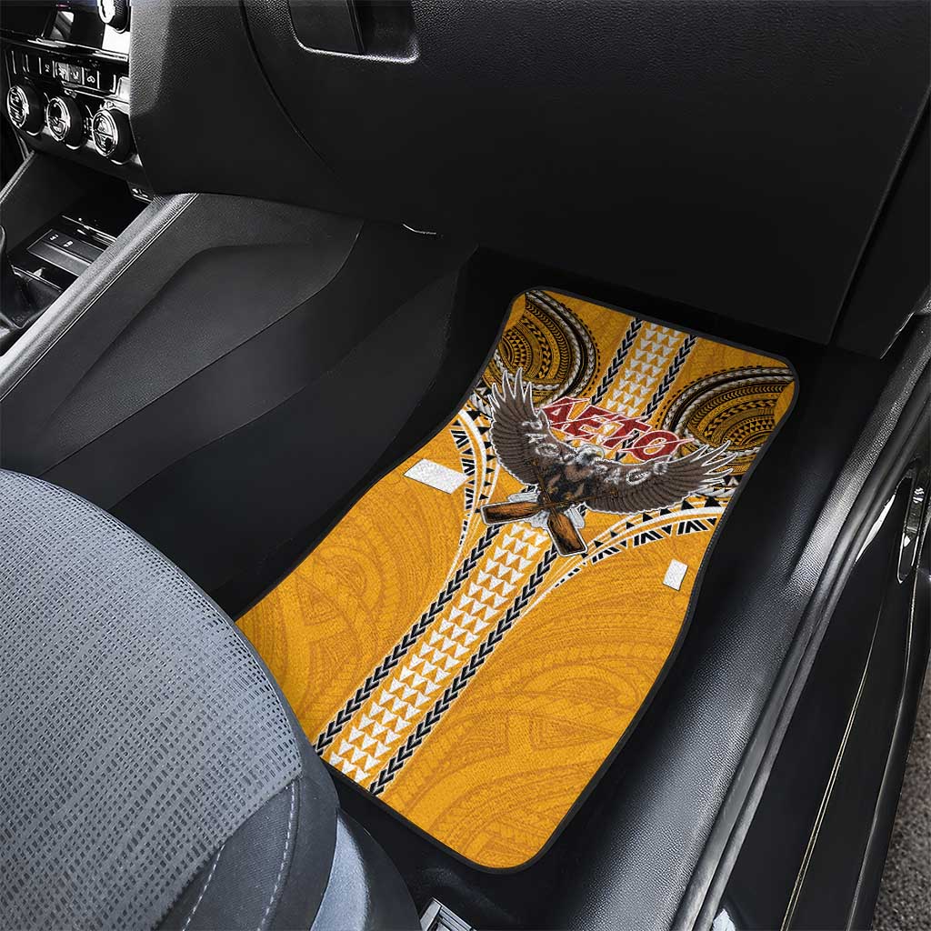 Samoa Pago Pago Aeto Car Mats Bald Eagle with Polynesian Art Tattoos - Polynesian Pride