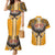 Samoa Pago Pago Aeto Couples Matching Mermaid Dress and Hawaiian Shirt Bald Eagle with Polynesian Art Tattoos - Polynesian Pride