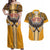 Samoa Pago Pago Aeto Couples Matching Off Shoulder Maxi Dress and Hawaiian Shirt Bald Eagle with Polynesian Art Tattoos - Polynesian Pride