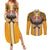 Samoa Pago Pago Aeto Couples Matching Summer Maxi Dress and Long Sleeve Button Shirt Bald Eagle with Polynesian Art Tattoos - Polynesian Pride