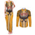 Samoa Pago Pago Aeto Couples Matching Tank Maxi Dress and Long Sleeve Button Shirt Bald Eagle with Polynesian Art Tattoos - Polynesian Pride
