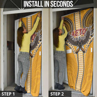 Samoa Pago Pago Aeto Door Cover Bald Eagle with Polynesian Art Tattoos - Polynesian Pride