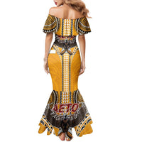 Samoa Pago Pago Aeto Family Matching Mermaid Dress and Hawaiian Shirt Bald Eagle with Polynesian Art Tattoos - Polynesian Pride