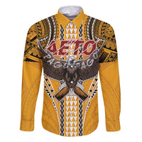 Samoa Pago Pago Aeto Family Matching Off Shoulder Short Dress and Hawaiian Shirt Bald Eagle with Polynesian Art Tattoos - Polynesian Pride