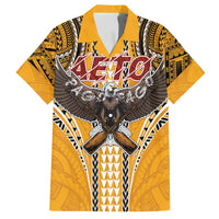 Samoa Pago Pago Aeto Family Matching Puletasi and Hawaiian Shirt Bald Eagle with Polynesian Art Tattoos - Polynesian Pride