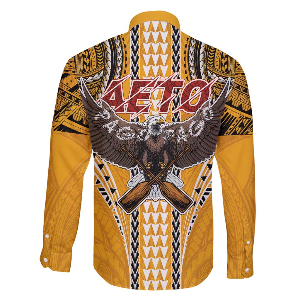 Samoa Pago Pago Aeto Family Matching Puletasi and Hawaiian Shirt Bald Eagle with Polynesian Art Tattoos - Polynesian Pride