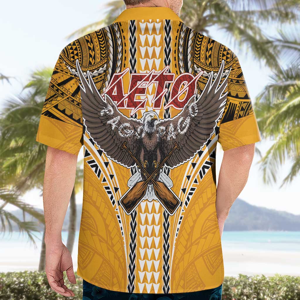 Samoa Pago Pago Aeto Hawaiian Shirt Bald Eagle with Polynesian Art Tattoos - Polynesian Pride