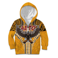 Samoa Pago Pago Aeto Kid Hoodie Bald Eagle with Polynesian Art Tattoos - Polynesian Pride