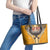 Samoa Pago Pago Aeto Leather Tote Bag Bald Eagle with Polynesian Art Tattoos - Polynesian Pride