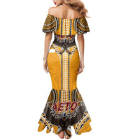 Samoa Pago Pago Aeto Mermaid Dress Bald Eagle with Polynesian Art Tattoos - Polynesian Pride