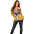 Samoa Pago Pago Aeto Off Shoulder Sweater Bald Eagle with Polynesian Art Tattoos - Polynesian Pride