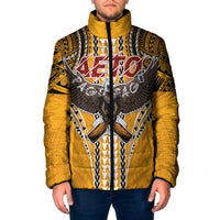 Samoa Pago Pago Aeto Padded Jacket Bald Eagle with Polynesian Art Tattoos - Polynesian Pride