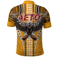 Samoa Pago Pago Aeto Polo Shirt Bald Eagle with Polynesian Art Tattoos - Polynesian Pride