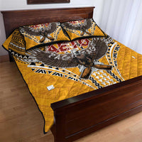 Samoa Pago Pago Aeto Quilt Bed Set Bald Eagle with Polynesian Art Tattoos - Polynesian Pride