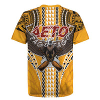 Samoa Pago Pago Aeto Rugby Jersey Bald Eagle with Polynesian Art Tattoos - Polynesian Pride