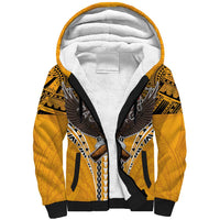 Samoa Pago Pago Aeto Sherpa Hoodie Bald Eagle with Polynesian Art Tattoos - Polynesian Pride